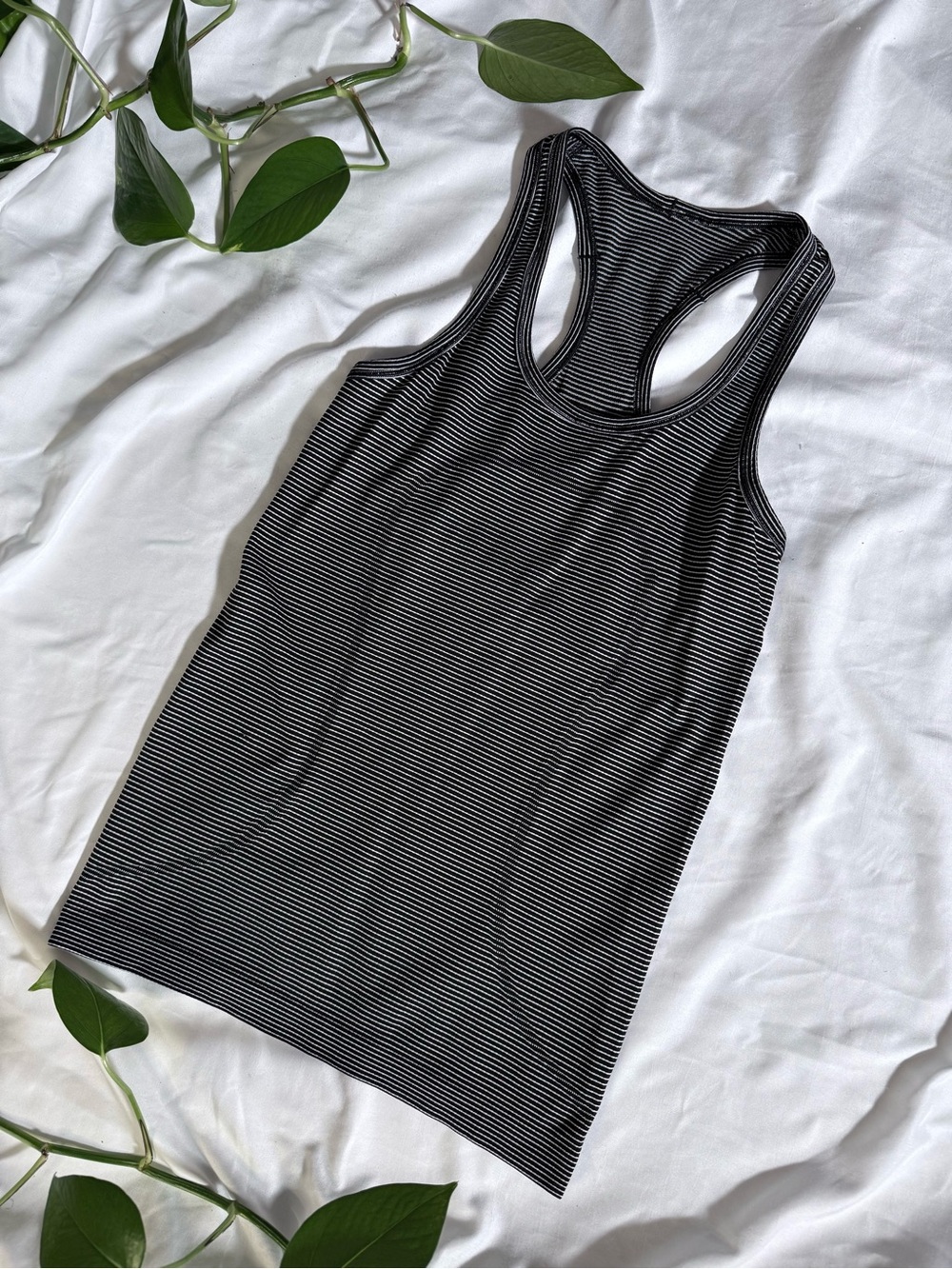 lululemon athletica Black & White Striped Racerback Tank